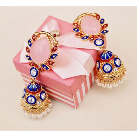 Multicolor Meenakari Jhumka Earrings